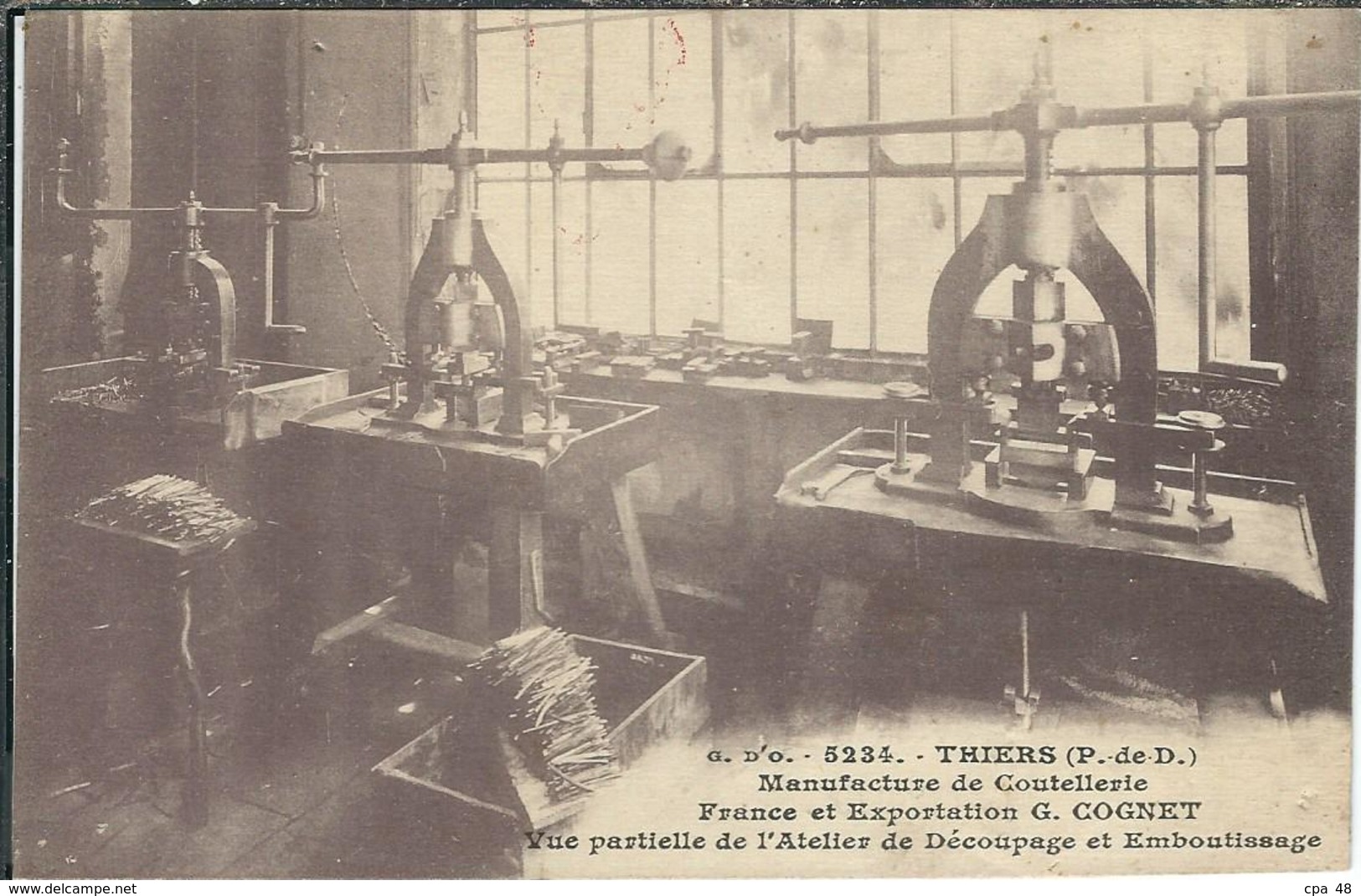 PUY DE DOME : Thiers, Manufacture De Coutellerie G Cognet, Atelier De Découpage Et Emboutissage...... - Thiers