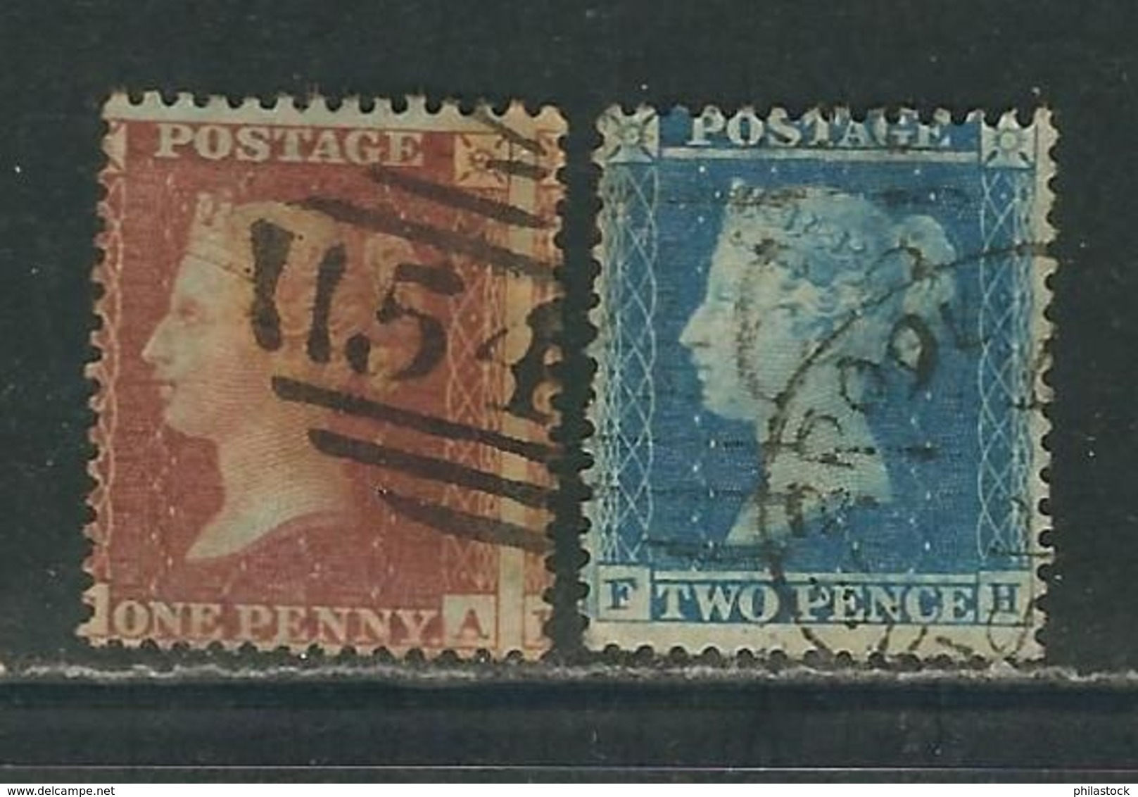 GRANDE BRETAGNE N° 14 & 15 Obl;. Grande Couronne Dent. 14 - Used Stamps