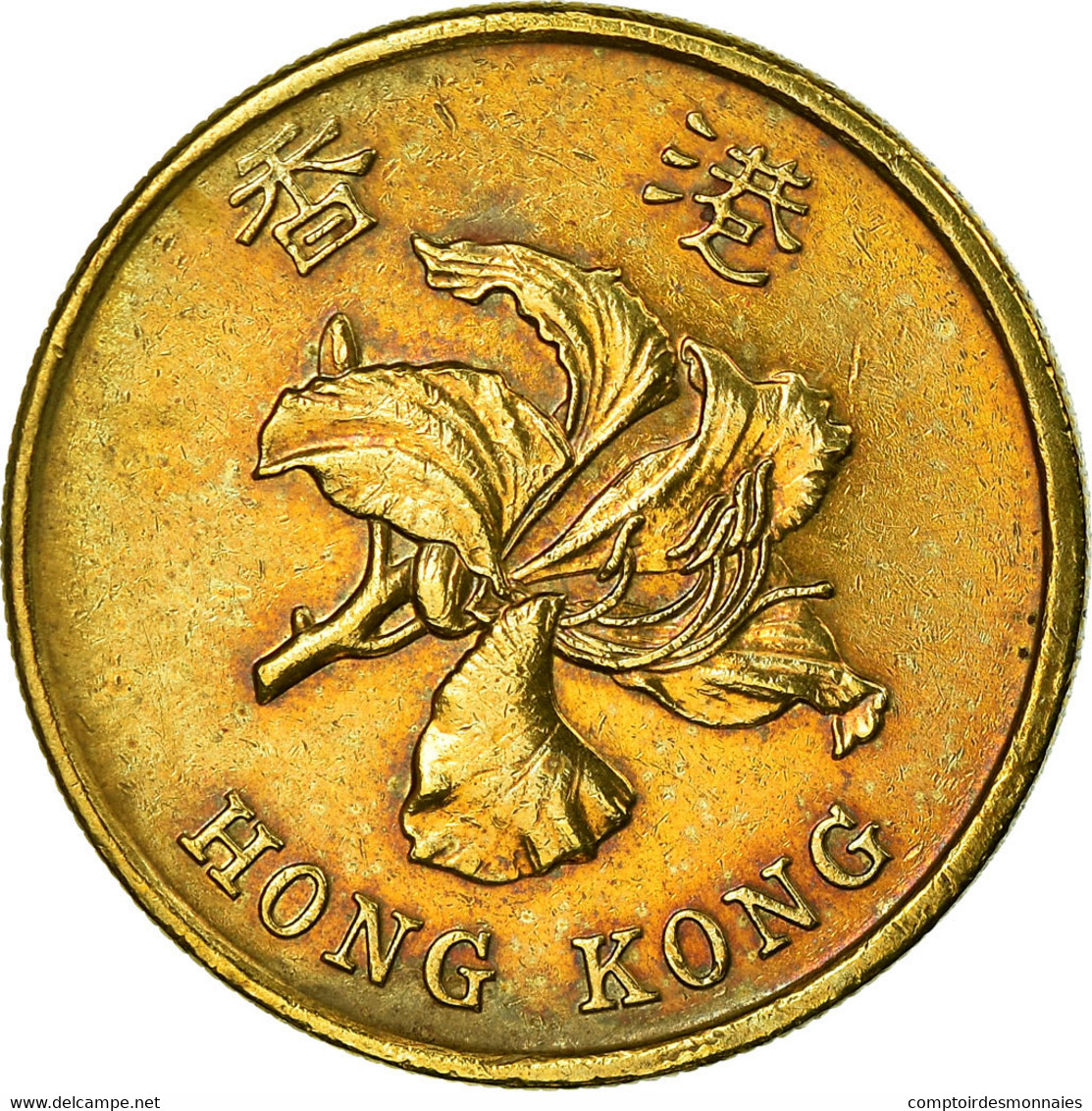 Monnaie, Hong Kong, Elizabeth II, 50 Cents, 1997, TB+, Brass Plated Steel, KM:68 - Hong Kong