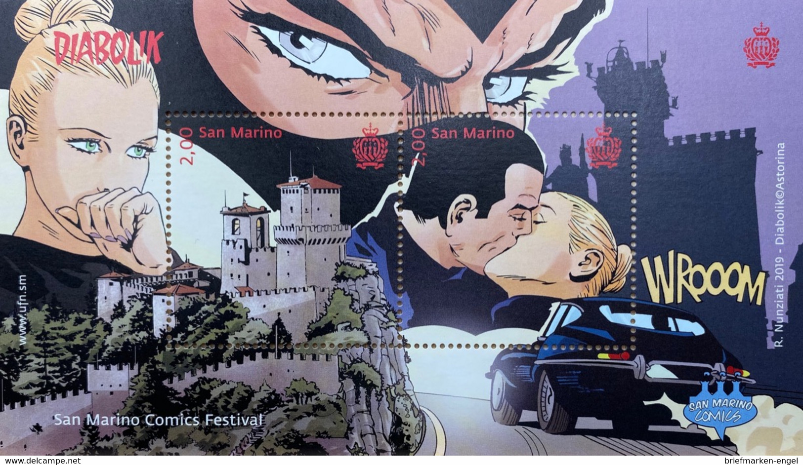 San Marino 2019 Block 87 Comics Festival Zeichnen Kunst Burg In San Marino - Ungebraucht