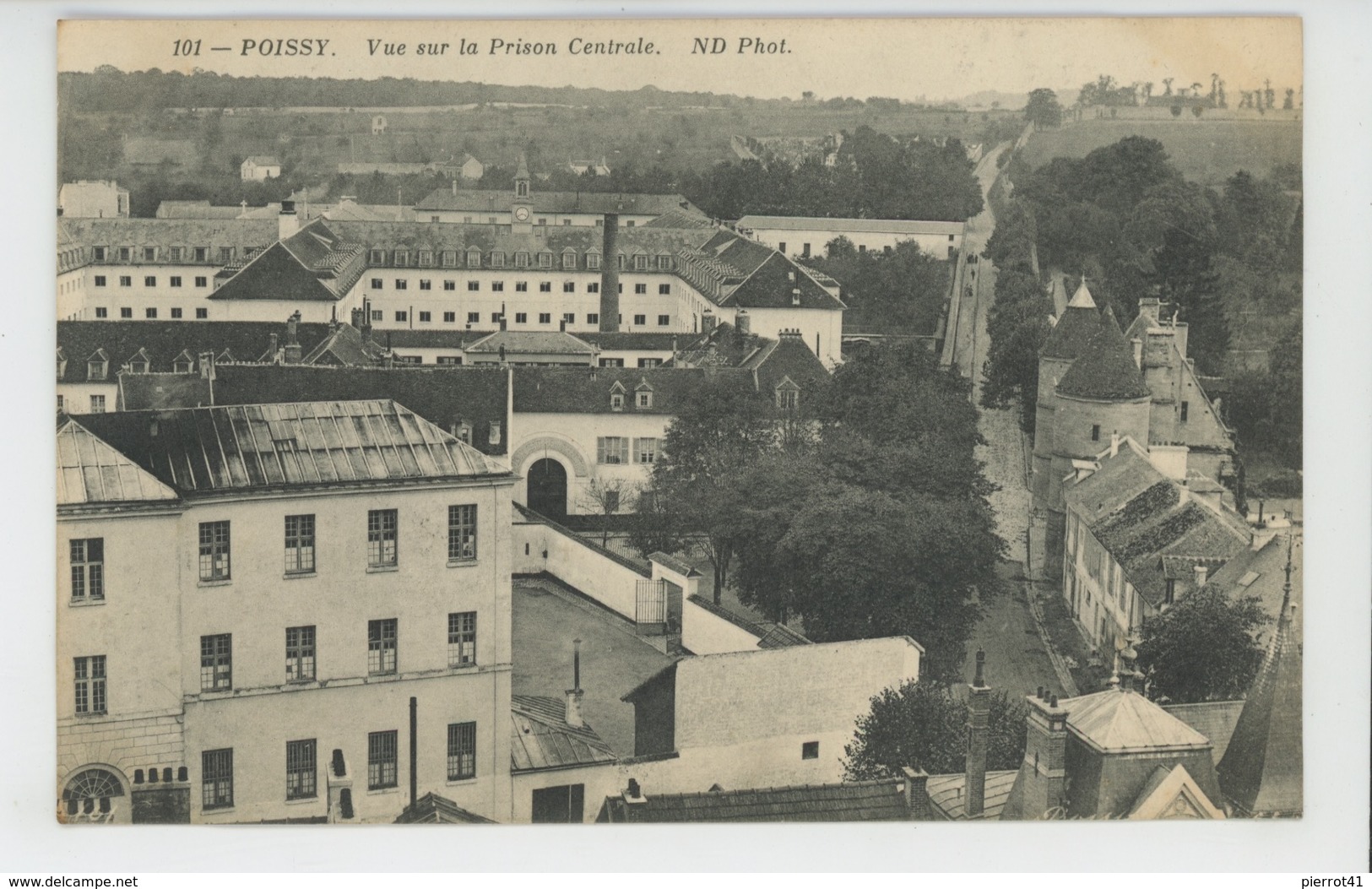 POISSY - Vue Sur La Prison Centrale (cachet Militaire Au Dos Du 107ème REGIMENT D'INFANTERIE TERRITORIALE) - Poissy