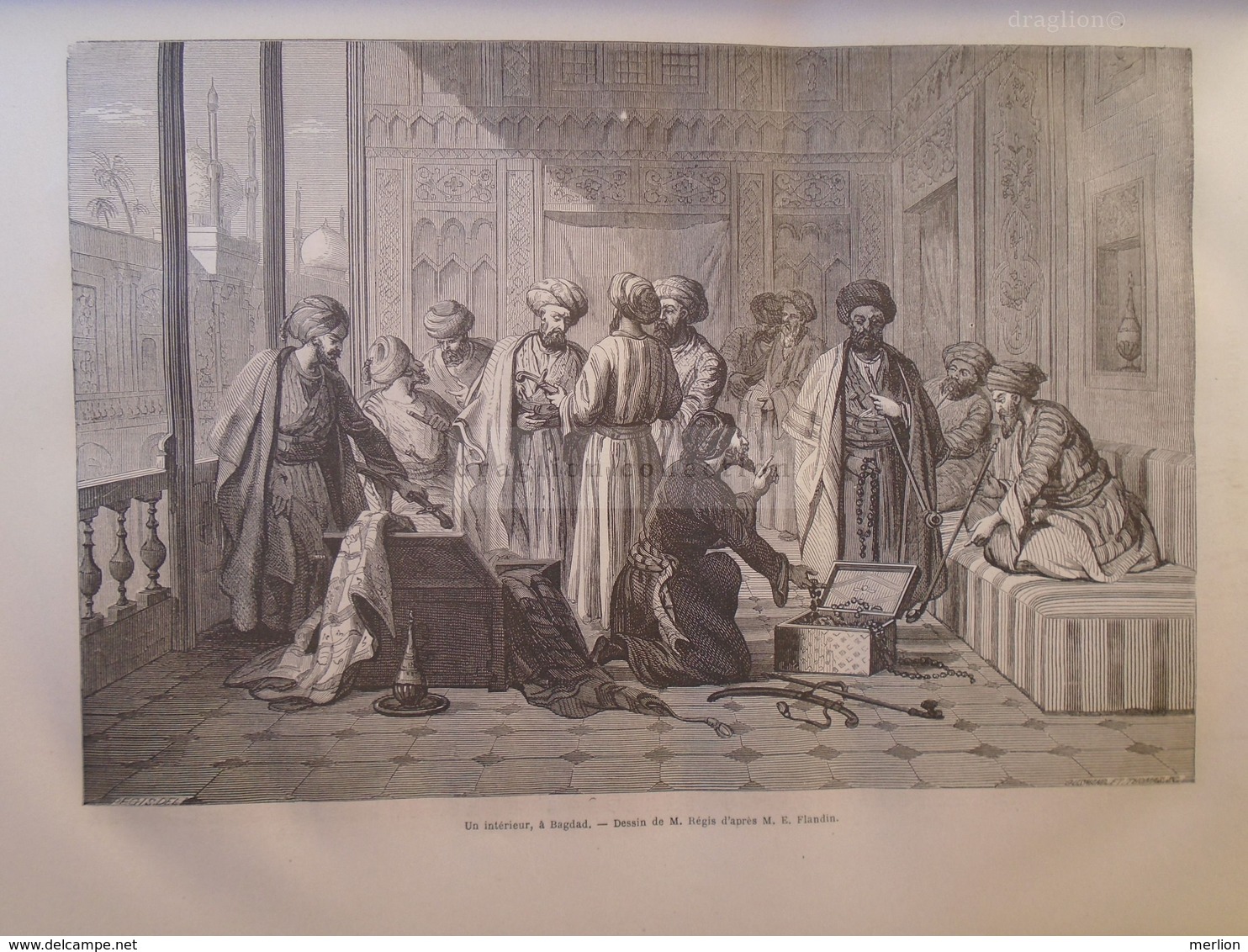Palace Interior - Baghdad - Iraq - Old Engraving 1861 TDM1861.2.57 - Stampe & Incisioni