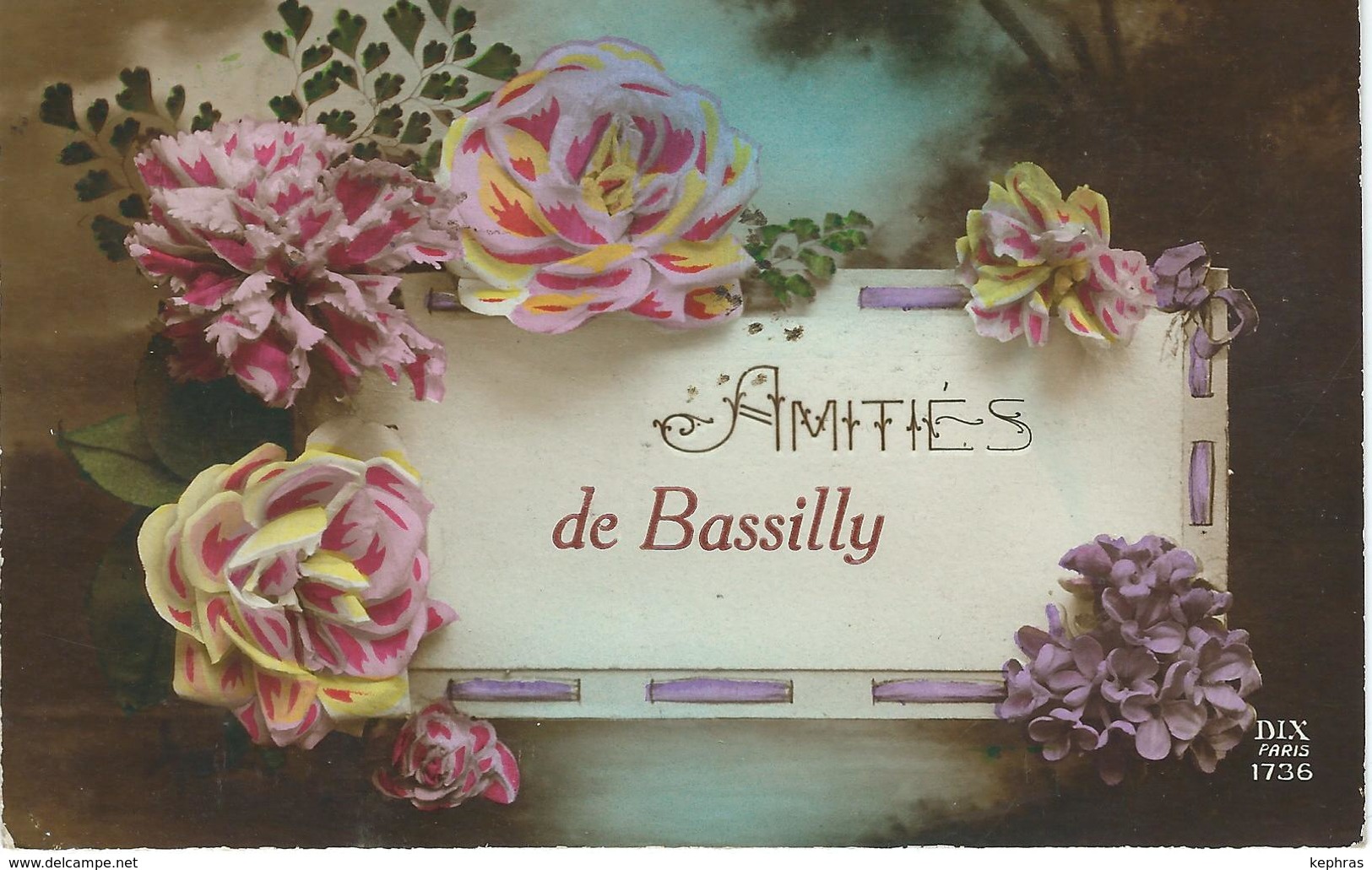 Amitiés De BASSILLY - RARE CPA - Cachet De La Poste 1921 - Silly