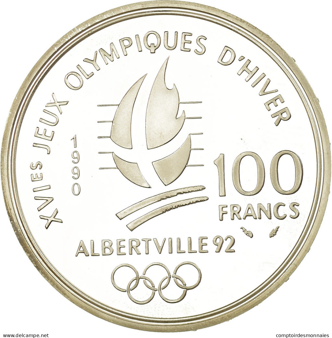 Monnaie, France, Albertville 92, 100 Francs, 1990, Proof, SUP+, Argent - N. 100 Francs