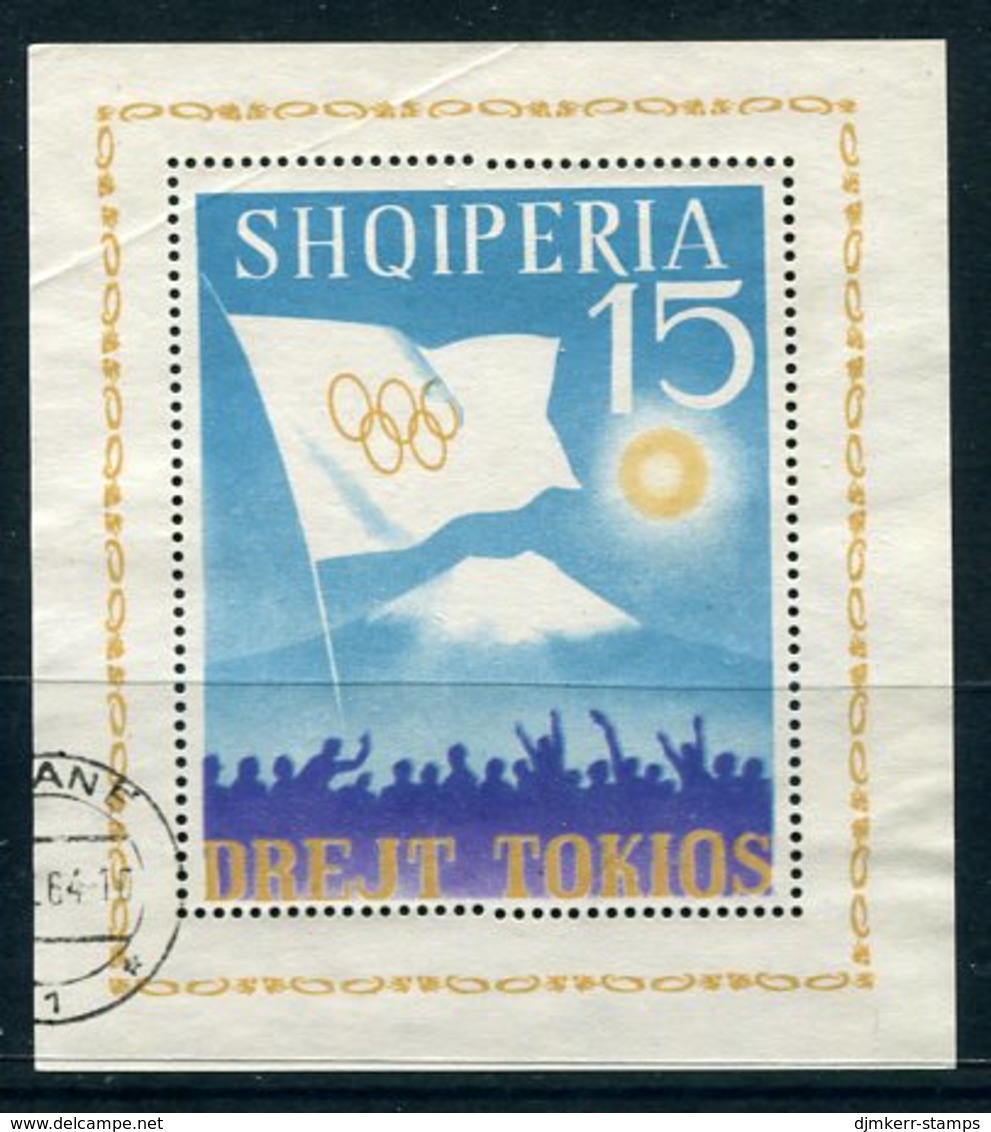 ALBANIA 1964 Tokyo Olympic Games Perforated Block Used.  Michel Block 22 - Albania