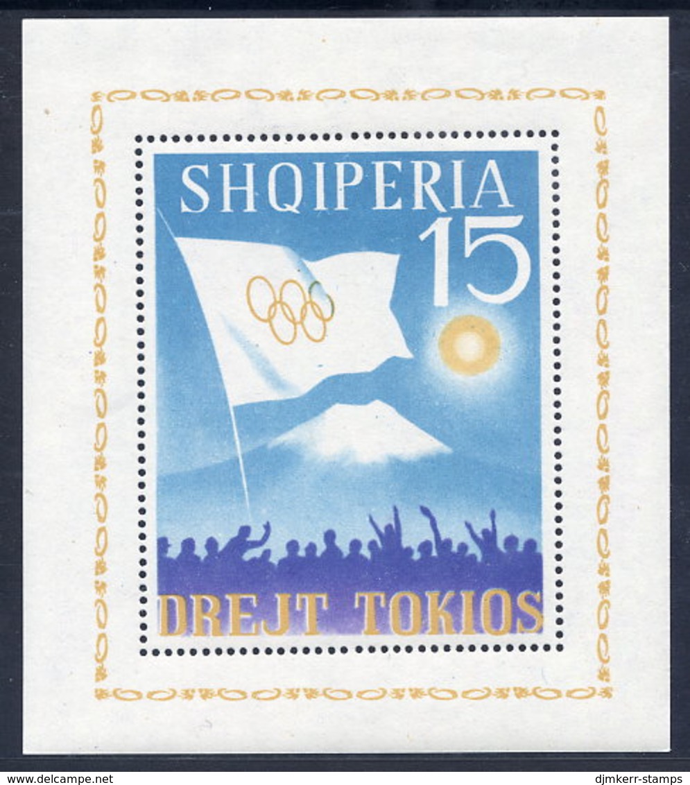 ALBANIA 1964 Tokyo Olympic Games Perforated Block MNH / **.  Michel Block 22 - Albanie