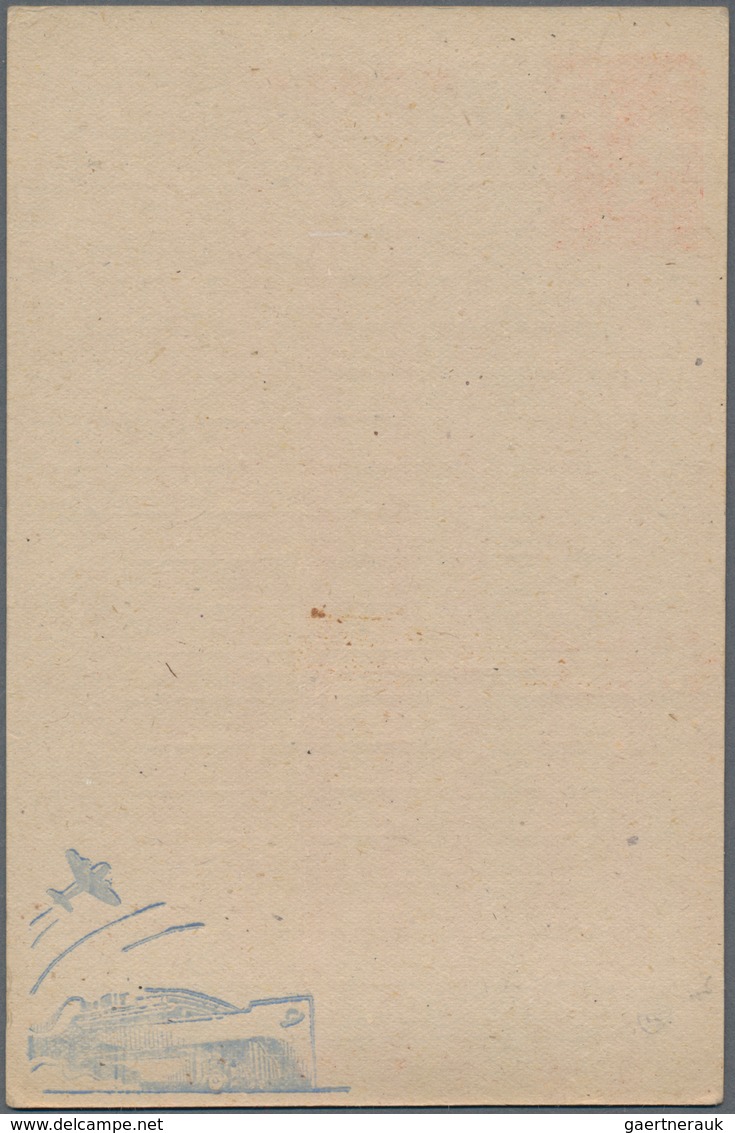 China - Volksrepublik - Provinzen: Lü-Da (Dairen-Port Arthur), 1949, $2500/$25 Stationery Card, Blue - Sonstige & Ohne Zuordnung