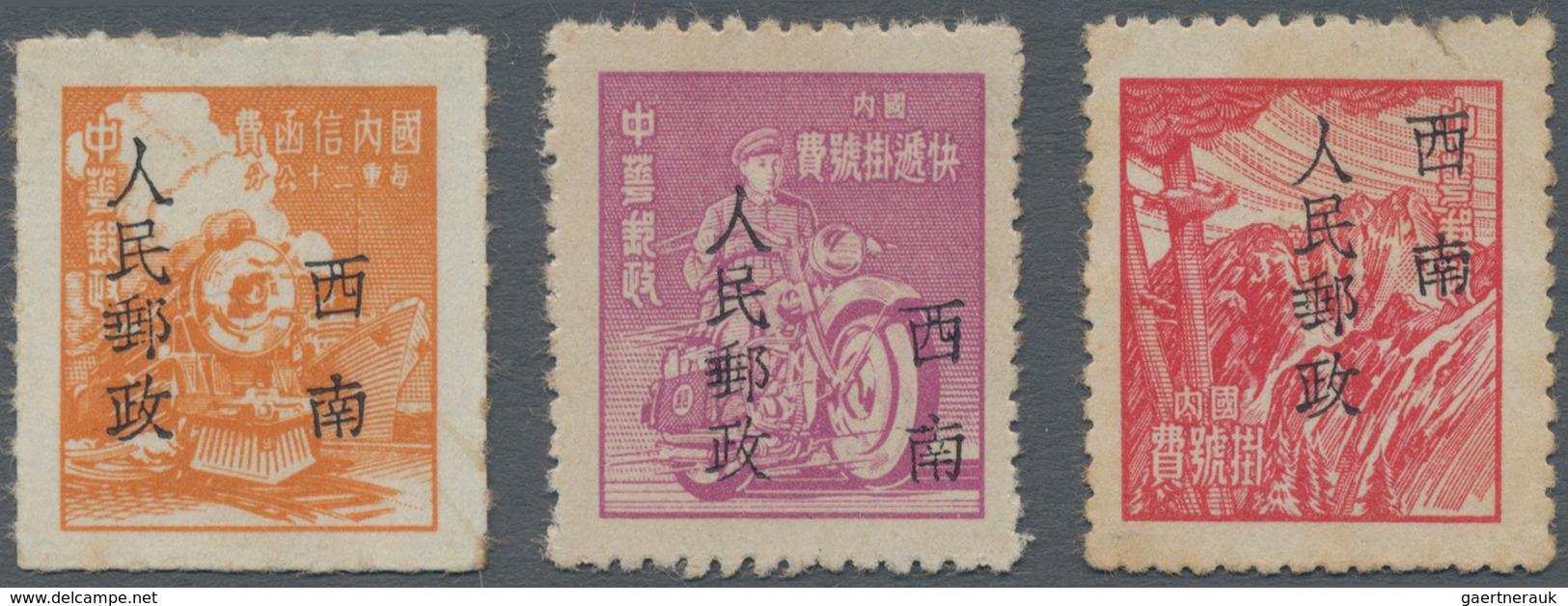 China - Volksrepublik - Provinzen: China, Southwest Area, Yunnan, 1950, Unit Stamps Overprinted With - Sonstige & Ohne Zuordnung