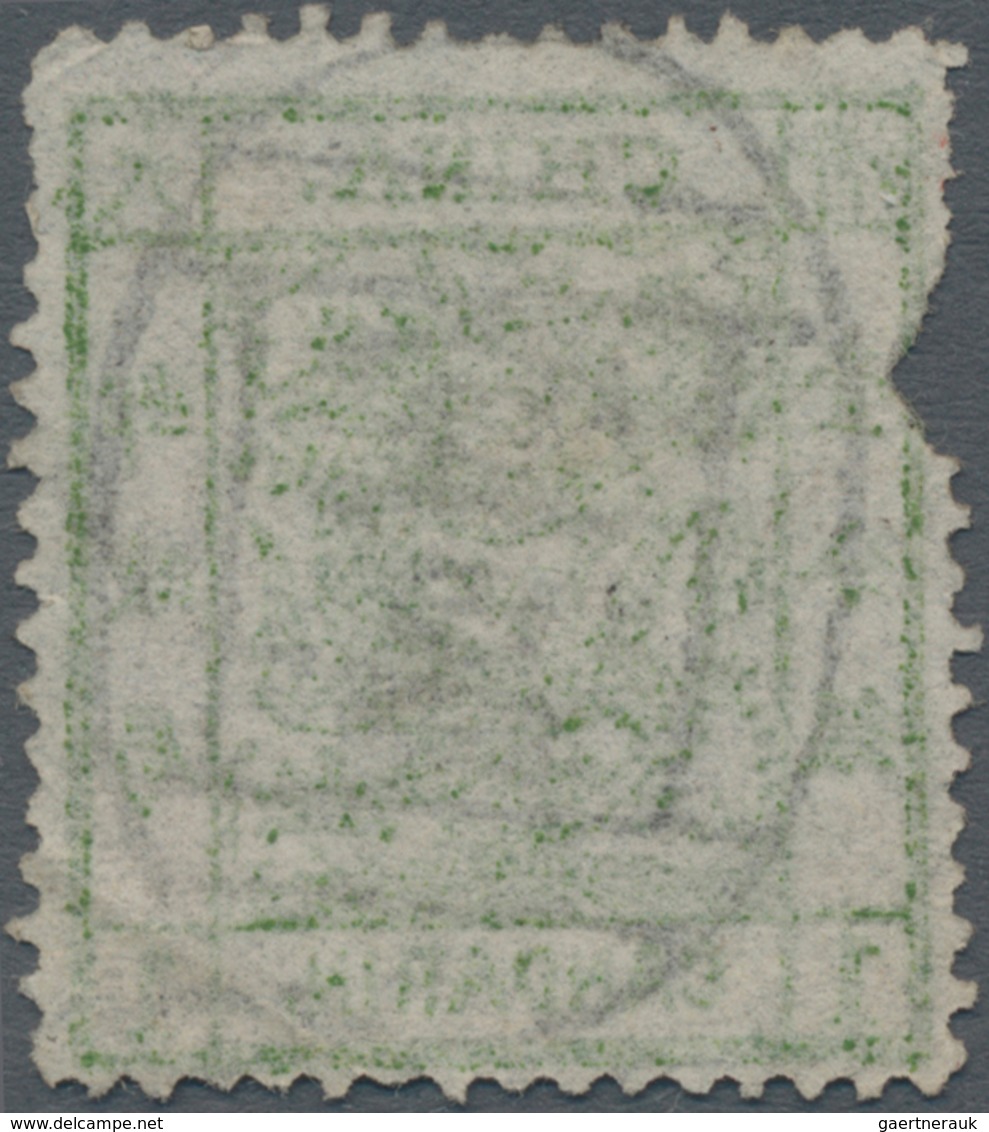 China: 1878, Large Dragon Thin Paper 1 Ca. Green, Full Strike Seal "Ichang", Fault Top Left (Michel - Autres & Non Classés