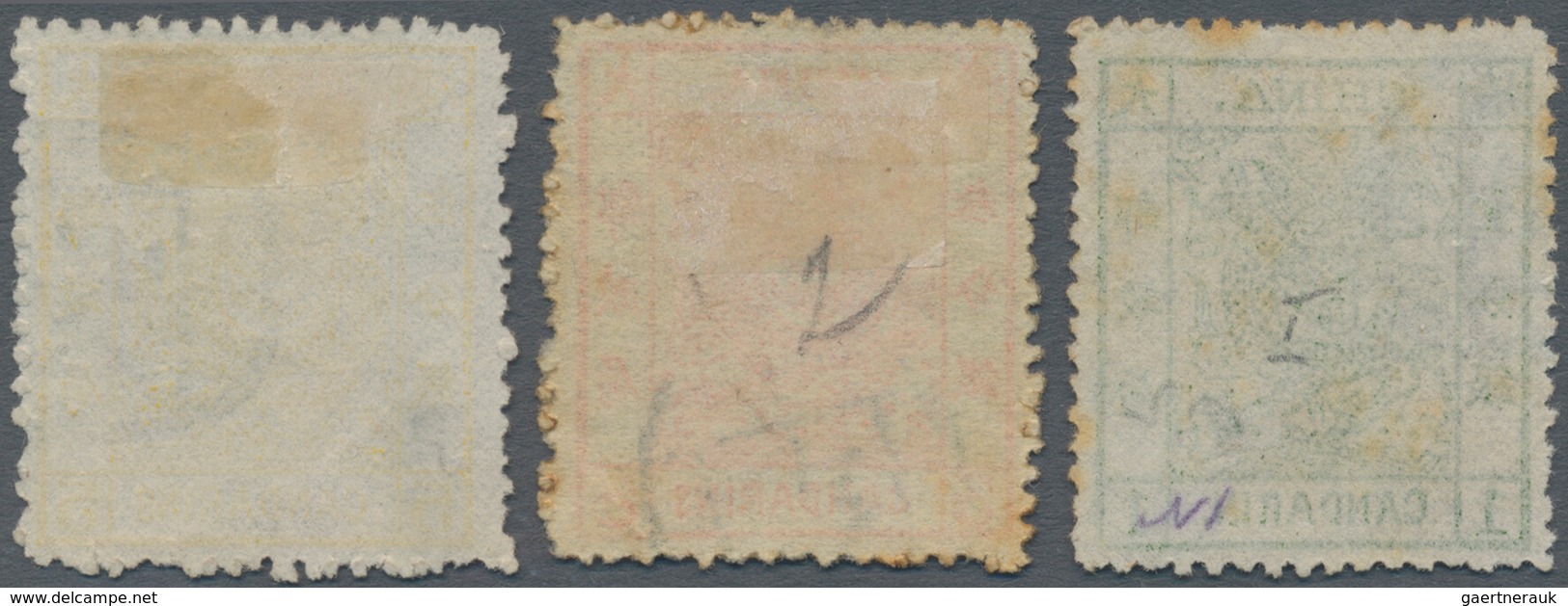 China: 1878/85, Large Dragon Thin Paper 1 Ca. Canc. Blue "Tien(tsin)", Tiny Thin On Reverse; And 188 - Andere & Zonder Classificatie