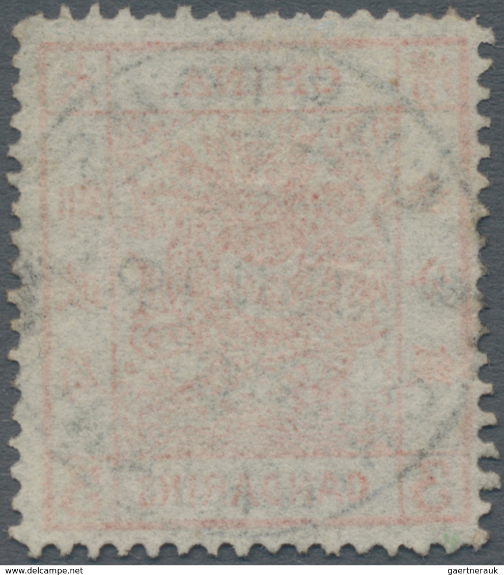 China: 1878, Large Dragon Thin Paper 3 Ca. Dark Red Canc. Full Strike "CUSTOMS CHINKIANG JUN 19 80" - Autres & Non Classés