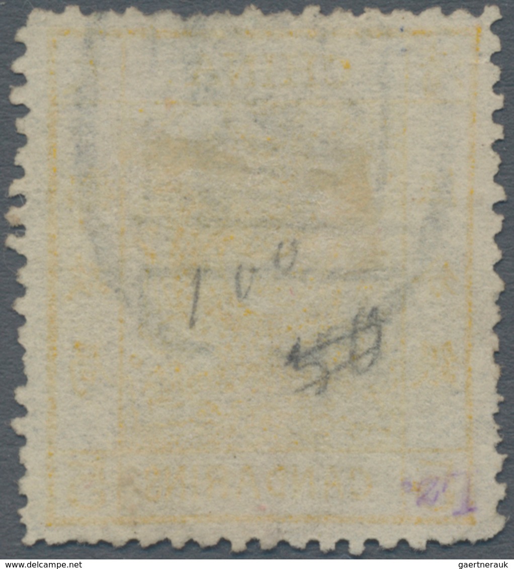 China: 1878, Large Dragon Thin Paper 3 Ca. Yellow Canc. Large Seal "Entai" (Chefoo). Michel Cat. 420 - Sonstige & Ohne Zuordnung