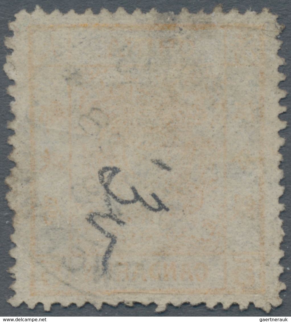 China: 1878, Large Dragon Thin Paper 5 Ca. Yellow Canc. "CUSTOMS NEWCHWANG DEC 28 78", Soiled And Ho - Sonstige & Ohne Zuordnung