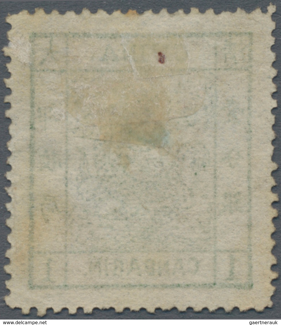 China: 1882, Large Dragon Large Margins 1 Ca., Variety "C" In "CANDARIN." Broken, Unused Mounted Min - Autres & Non Classés