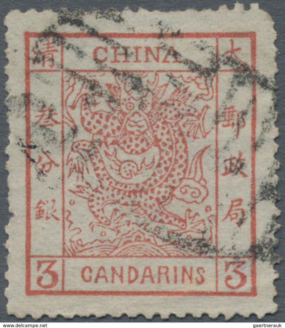 China: 1882, Large Dragon Large Margin 3 Ca. Brownish Red With Large Seal Of Tientsin, RC (Michel Ca - Sonstige & Ohne Zuordnung