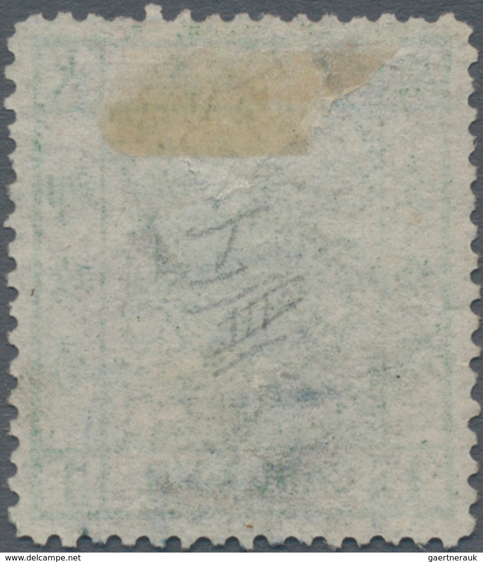 China: 1883, Large Dragon Thick Paper 1 Ca. Green Canc. Part Strike Blue Seal, Reverse Bottom Slight - Sonstige & Ohne Zuordnung