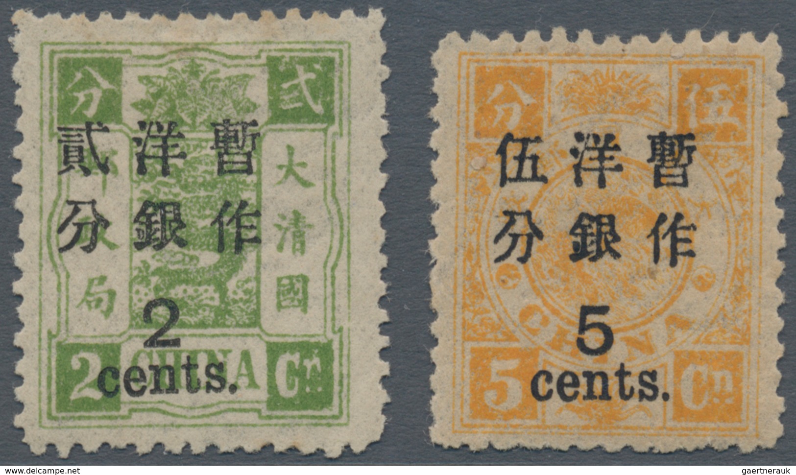 China: 1897, Dowager Cent Surcharges, Large Figures 2 ½ Mm, On 1st Printing: 2 C./2 Cn. And 5 C./5 C - Autres & Non Classés