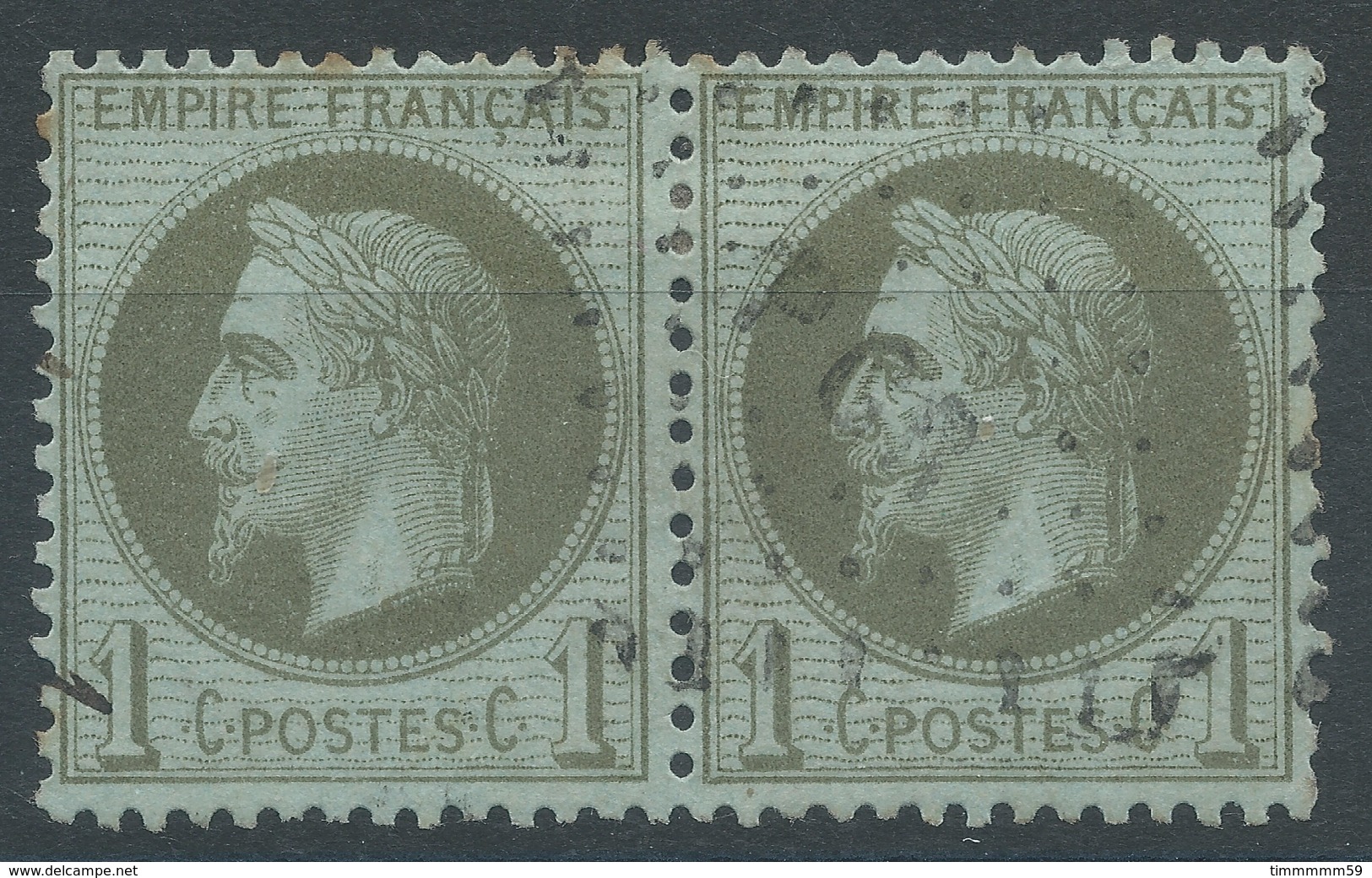 Lot N°52217  Paire Du N°25, Oblit Losange PGR Des Ambulants - 1863-1870 Napoleon III With Laurels
