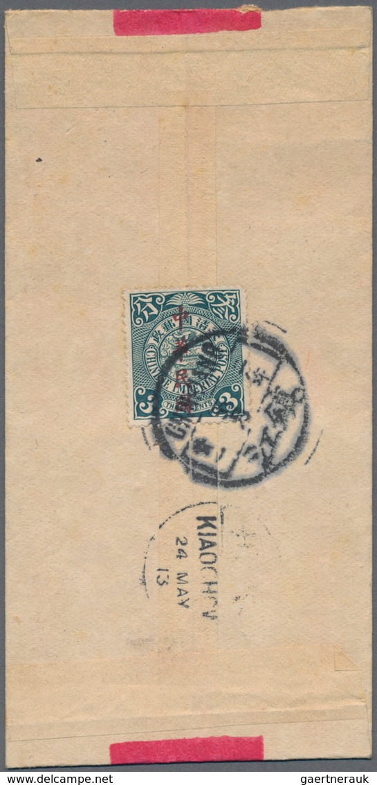 China: 1912, Waterlow Ovpt. On Coiling Dragon 3 C. Tied Boxed Bilingual "CHINKIANG 2.5.21" W. Same O - Autres & Non Classés