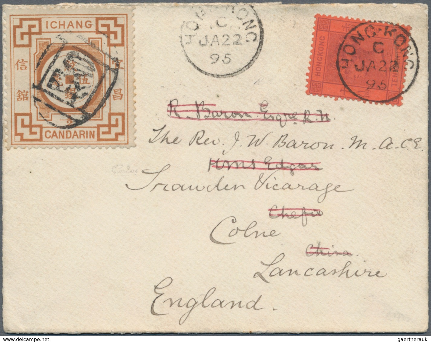 China - Lokalausgaben / Local Post: Ichang, 1893 2 Ca. Brown Canc. Customs Seal Postmark "Entai" (Ch - Autres & Non Classés