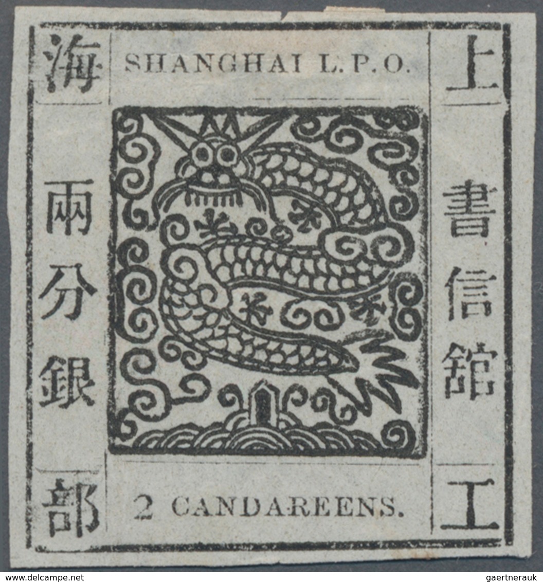 China - Shanghai: 1865, "Candareens." In The Plural, 2 Liang Black On Thin Wove Paper, Liv. 1c Print - Autres & Non Classés