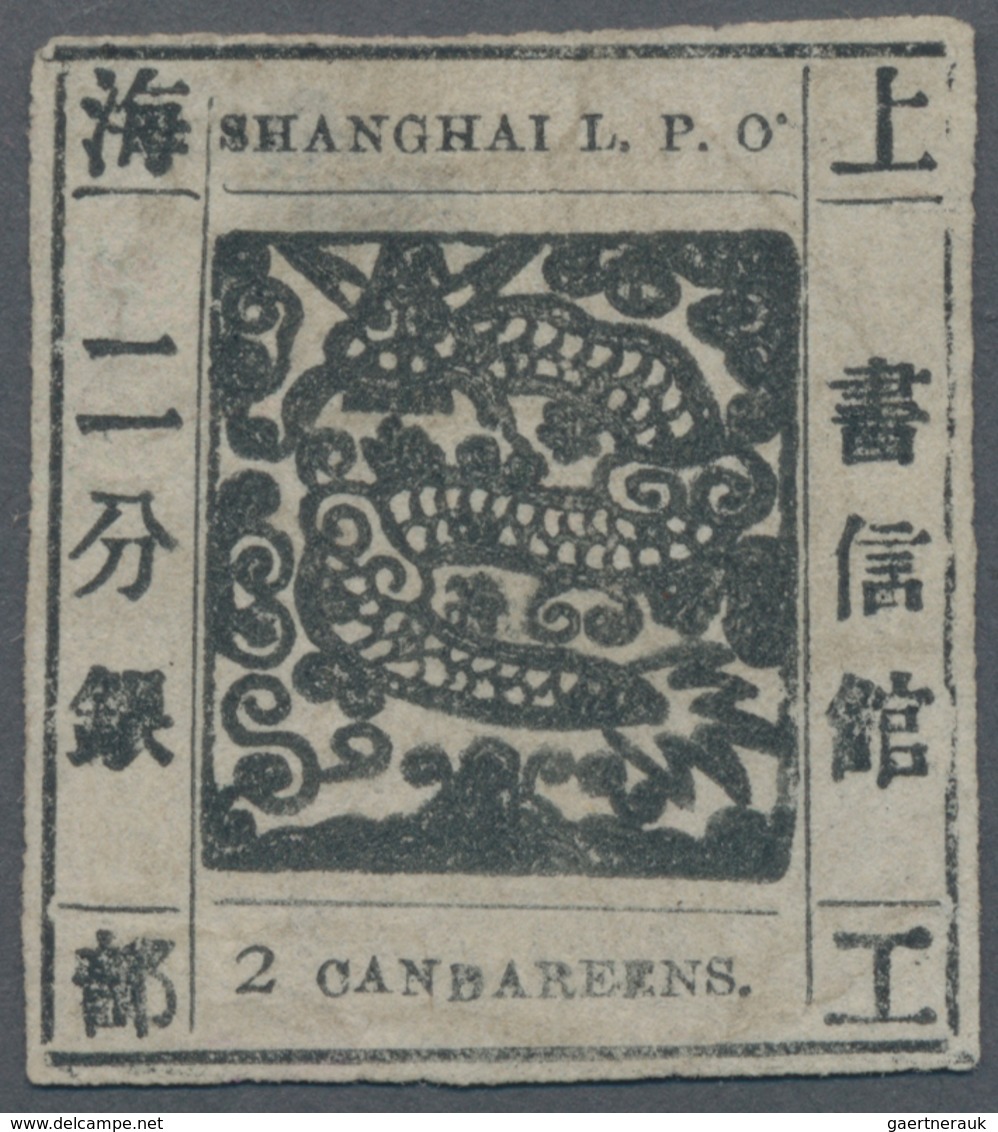 China - Shanghai: 1865, "Candareens." In The Plural, 2 Er Black On Thin Wove Paper, Liv. 19 Pr. 41,r - Autres & Non Classés