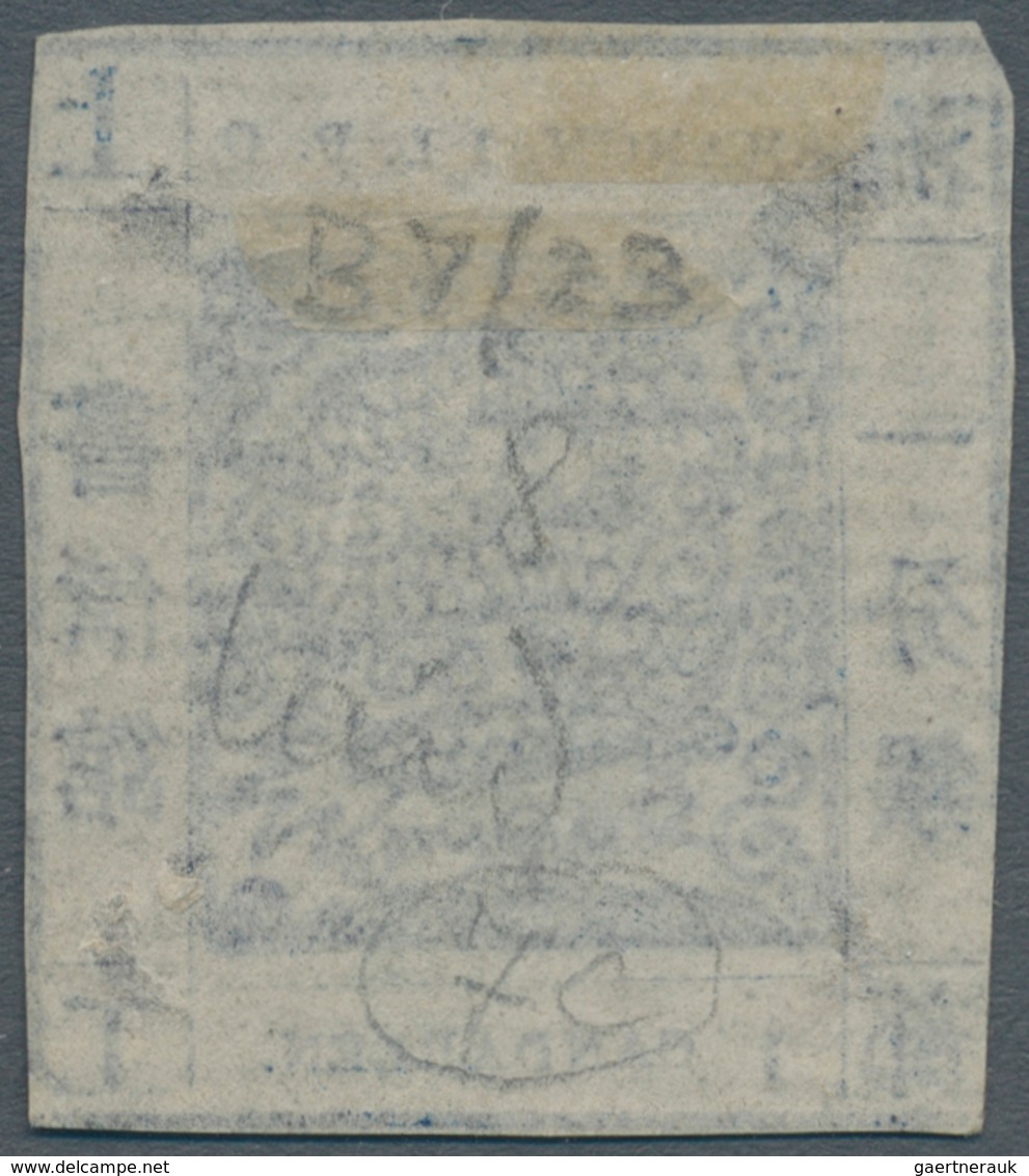 China - Shanghai: 1865, Non-seriffed Numeral, 1 Cand. Blue On Laid Paper, Livingstone 7 Printing 23, - Autres & Non Classés