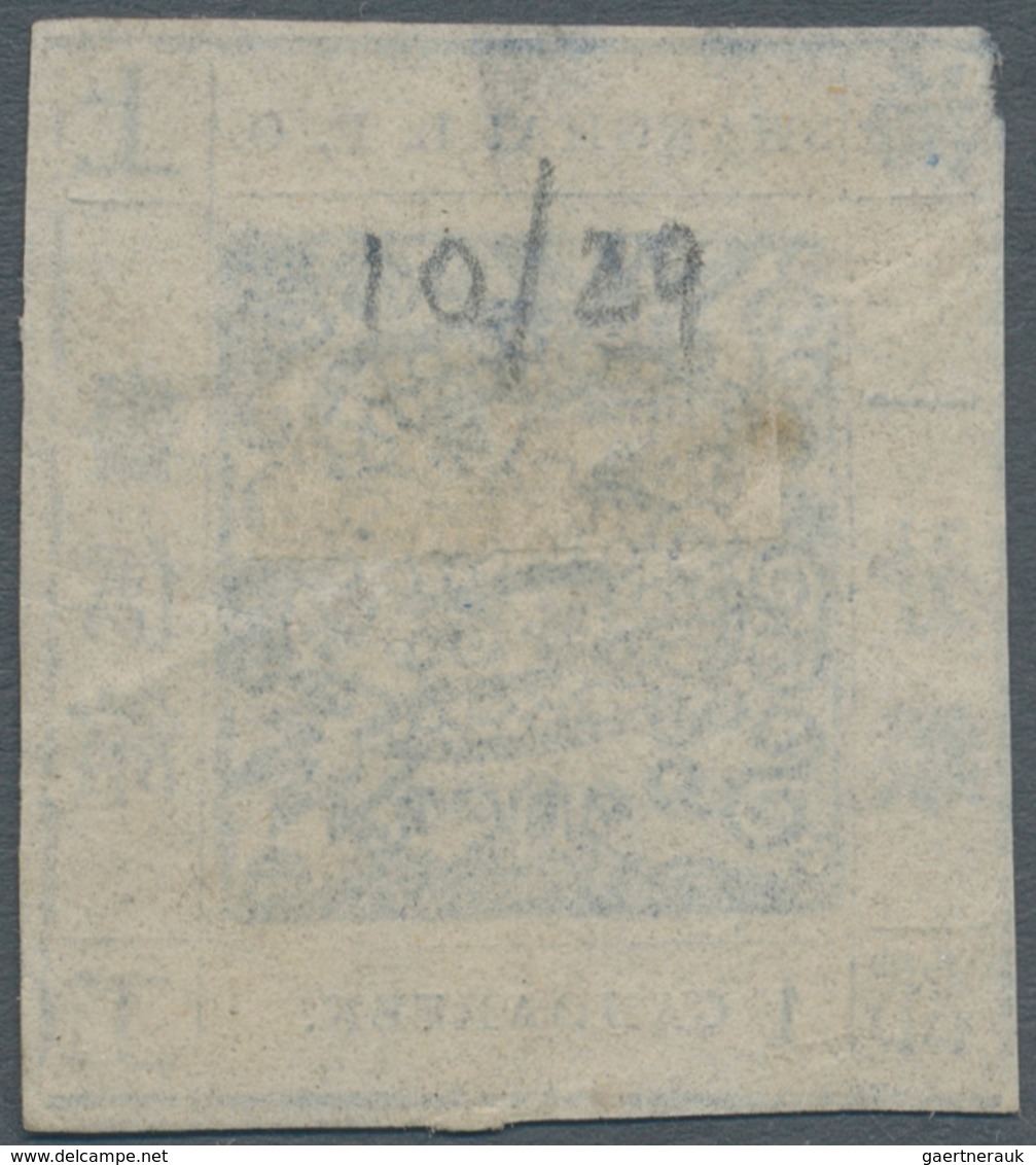 China - Shanghai: 1865, Non-seriffed Numeral, 1 Cand. Blue On Wove Paper, Livingstone 10 Printing 29 - Autres & Non Classés