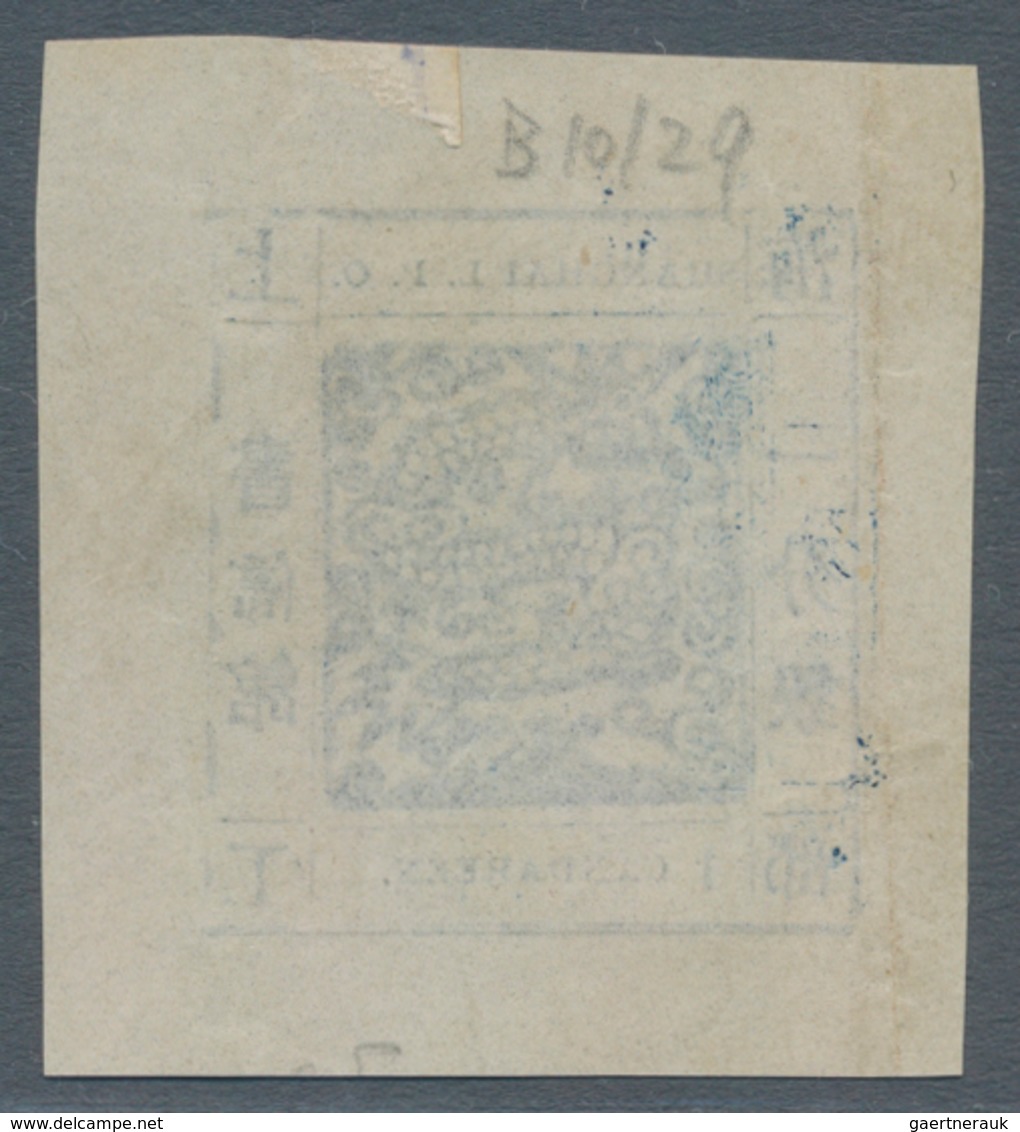 China - Shanghai: 1865, Non-seriffed Numeral, 1 Cand. Blue On Wove Paper, Livingstone 10 Printing 29 - Sonstige & Ohne Zuordnung