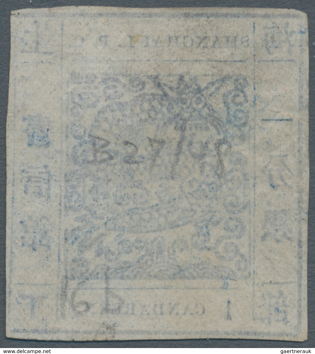 China - Shanghai: 1866, Non-seriffed Numeral, 1 Cand. Blue On Pelure Paper, Livingstone 10 Printing - Autres & Non Classés