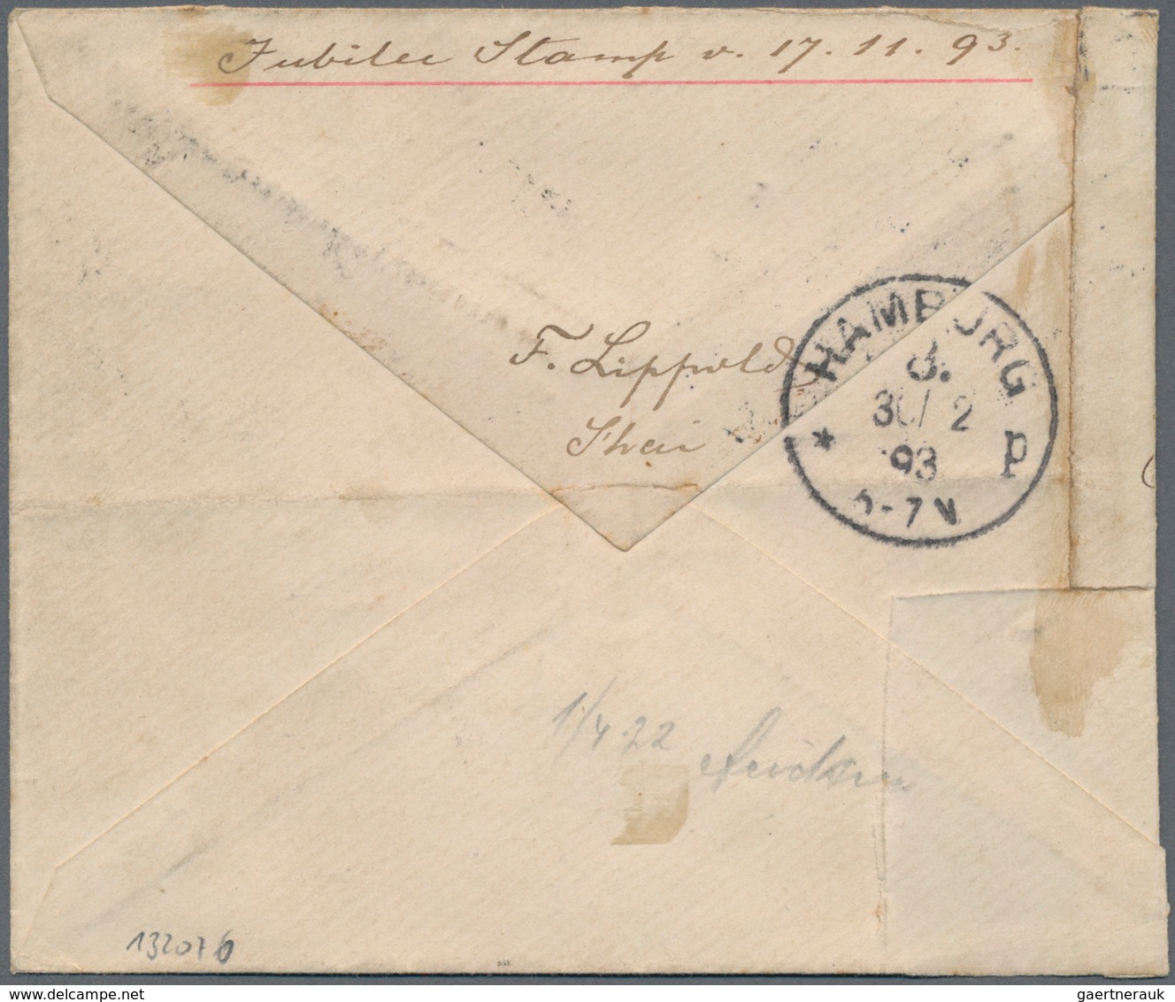 China - Shanghai: 1893 Combination Cover 2 C. Red Local Post Shanghai With Local Post Pmk. In Combin - Sonstige & Ohne Zuordnung