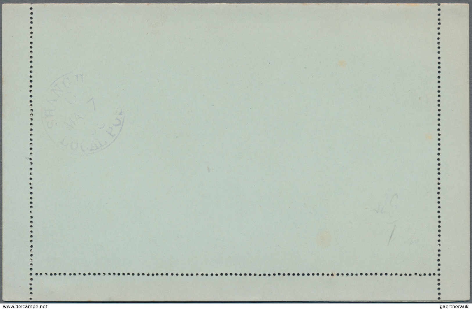 China - Ganzsachen: 1894/1912, group of stationery (5, inc. Shanghai LPO cto/addressed x2) with squa