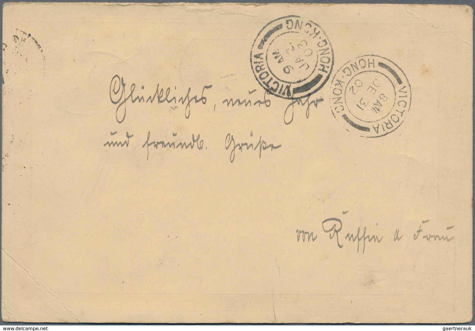 China - Ganzsachen: 1898, Card CIP 1 C. Double Card Reply Part Canc. Bisected Bilingual "SWATOW 30 D - Ansichtskarten