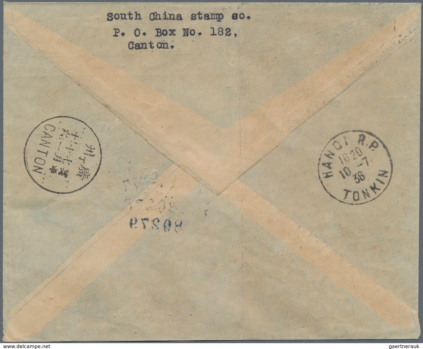 China - Flugpost: 1936, FFC China-Europe By SWAC & Air France, Great Wall Airmails 25 C., 30 C. Tied - Sonstige & Ohne Zuordnung