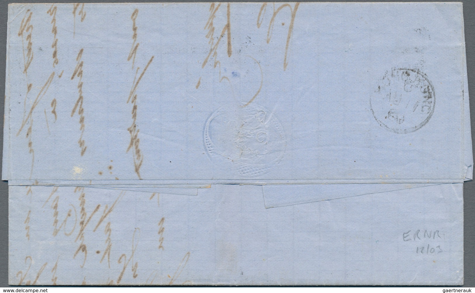 China - Incoming Mail: 1860 Entire Letter Sent From Marseilles To SHANGHAI Via Hong-Kong Per Steamer - Autres & Non Classés