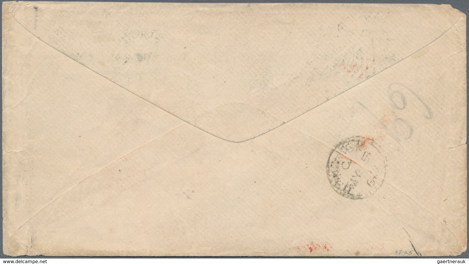 China - Incoming Mail: 1867, USA: 30 C. Orange (3, Faults) Tied By NY Fancy Cancels W. "NEW YORK MAR - Sonstige & Ohne Zuordnung