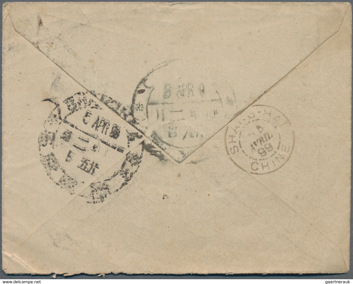 China - Incoming Mail: 1899, France, Stationery Envelope 15 C. Uprated 10 C. From Bordeaux To Karl T - Autres & Non Classés