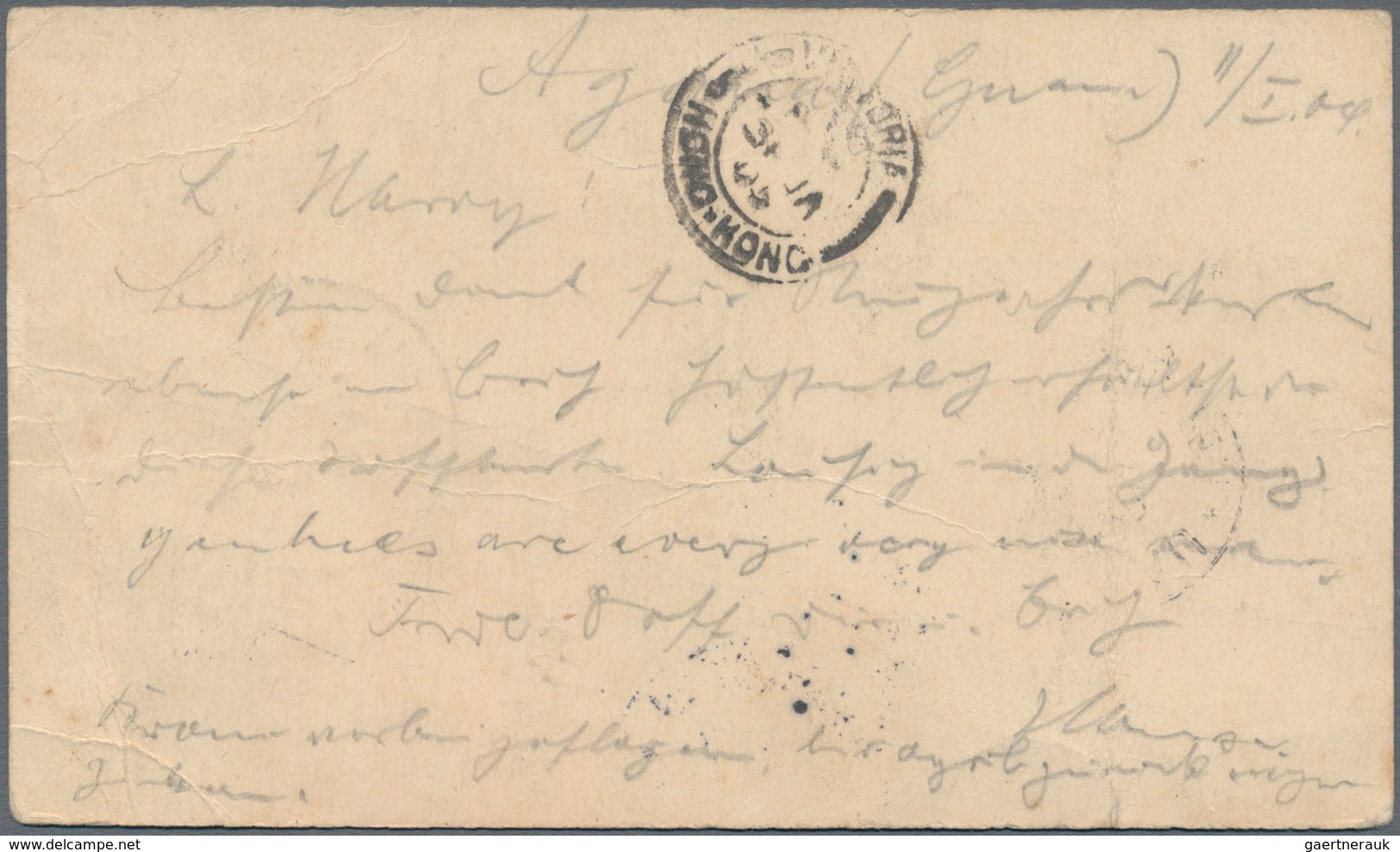 China - Incoming Mail: Guam, 1905, Statinery Card 1 C. Uprated 2 C. Canc. Duplex "GUAM JA 11 05" To - Autres & Non Classés