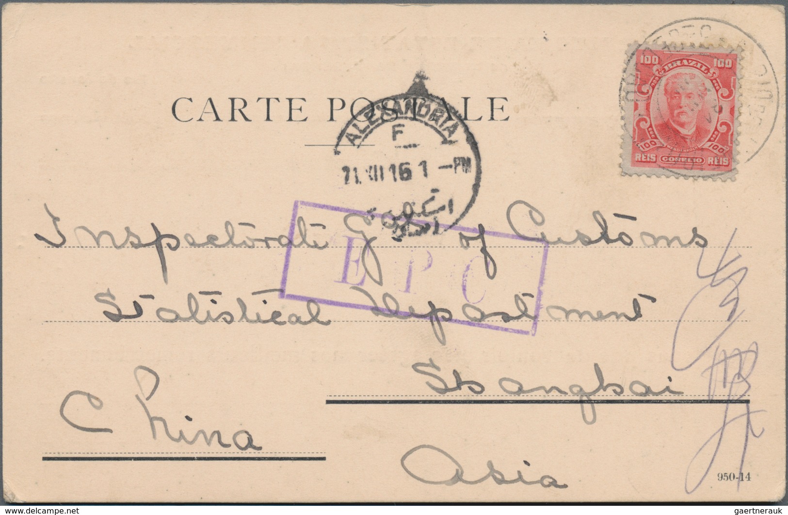 China - Incoming Mail: 1913/16, To IMC Statistical Department Shanghai, Used Stationery Cards From U - Autres & Non Classés