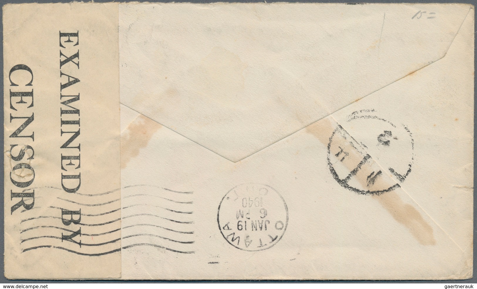 China - Incoming Mail: 1940, Canada, 5 C. Franking Tied "QUEBEC JAN 12 40" To Cover To Shanghai, Can - Otros & Sin Clasificación