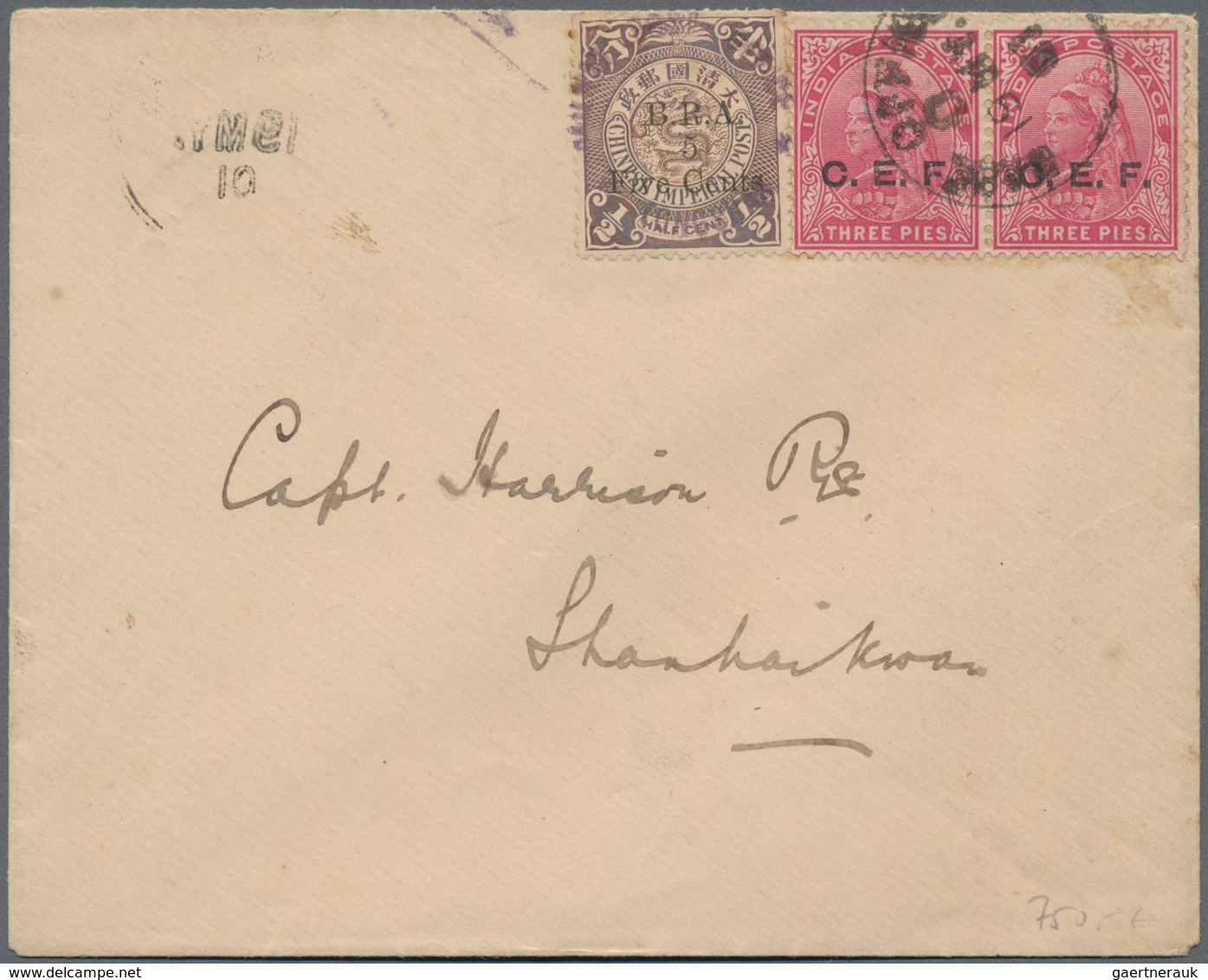 China - Fremde Postanstalten / Foreign Offices: 1901, 2 Field Post Covers Each Bearing Pair Of India - Sonstige & Ohne Zuordnung