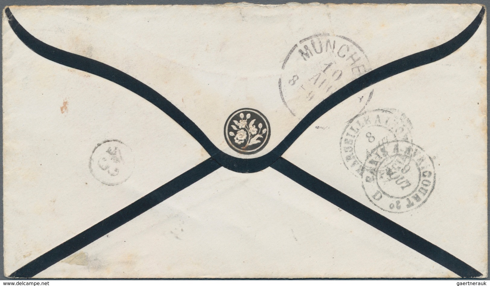 China - Fremde Postanstalten / Foreign Offices: France To Bavaria, 1871, Ceres 40 C. (strip-3) Tied - Sonstige & Ohne Zuordnung