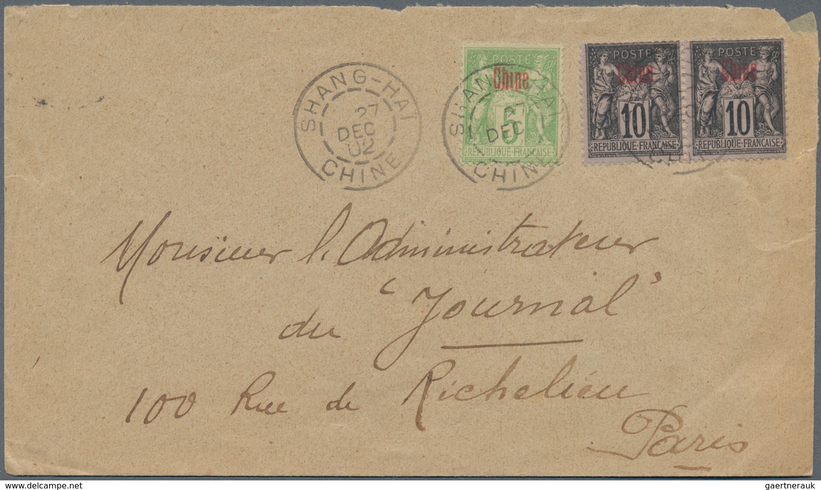 China - Fremde Postanstalten / Foreign Offices: France, 1894/1900, Ovpt. "Chine" On Type Sage, Two C - Sonstige & Ohne Zuordnung