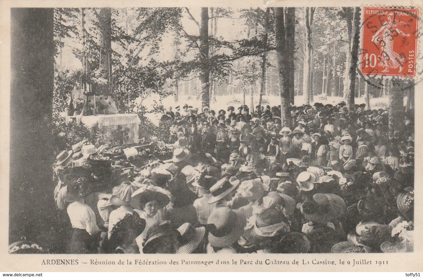 CPA:LA CASSINE (08) FÉDÉRATION PATRONAGES PARC CHÂTEAU DE LA CASSINE JUILLET 1911..ÉCRITE - Autres & Non Classés