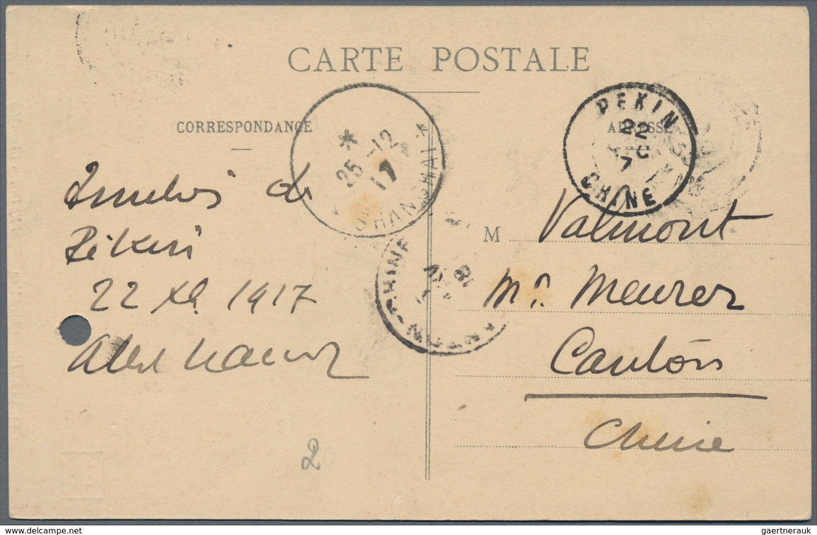 China - Fremde Postanstalten / Foreign Offices: France, 1912/22, Type Mouchon Surcharged: 6 C./15 C. - Sonstige & Ohne Zuordnung