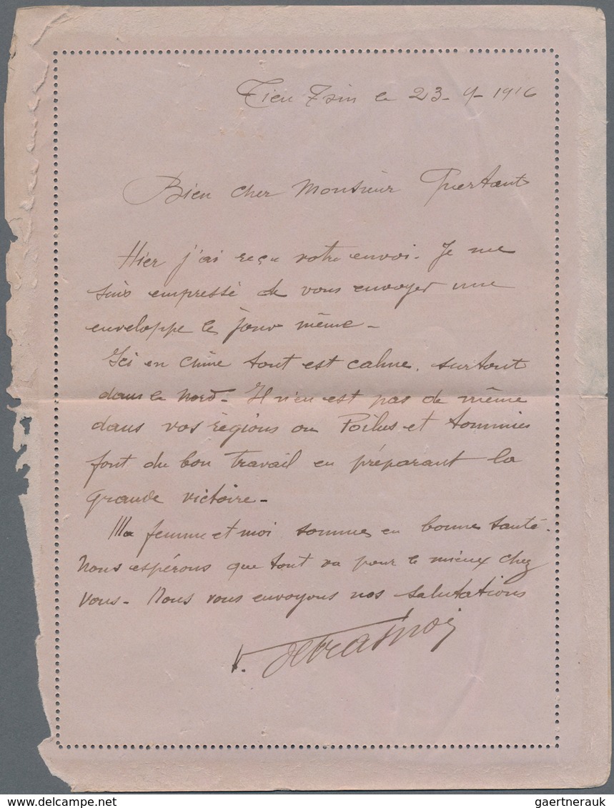 China - Fremde Postanstalten / Foreign Offices: France, Military Mail, 1916, Letter Card "Correspond - Sonstige & Ohne Zuordnung