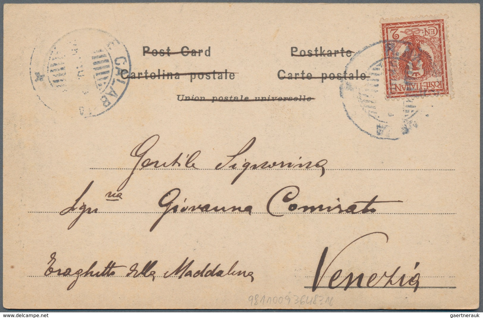 China - Fremde Postanstalten / Foreign Offices: Italy, Navy Mails In China, 2 C. Brownish Red Tied V - Sonstige & Ohne Zuordnung