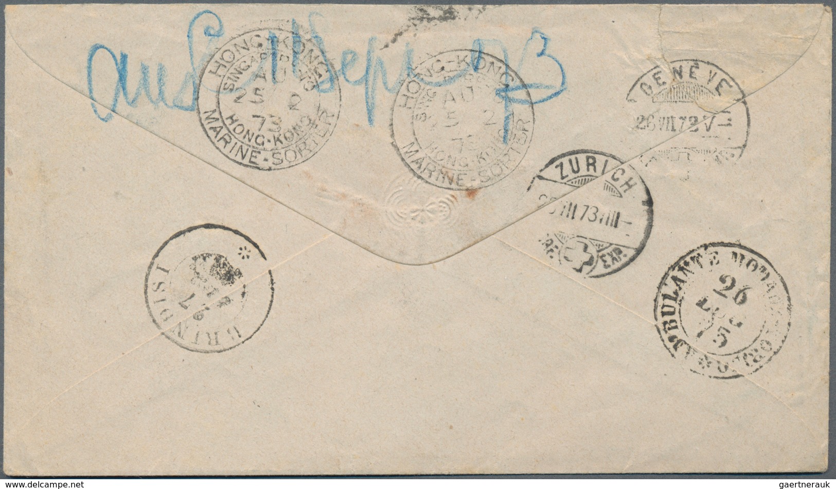 China - Besonderheiten: 1873 Swiss Postal Stationery Envelope "Tübli" 10c. Red Used From Embrach To - Autres & Non Classés