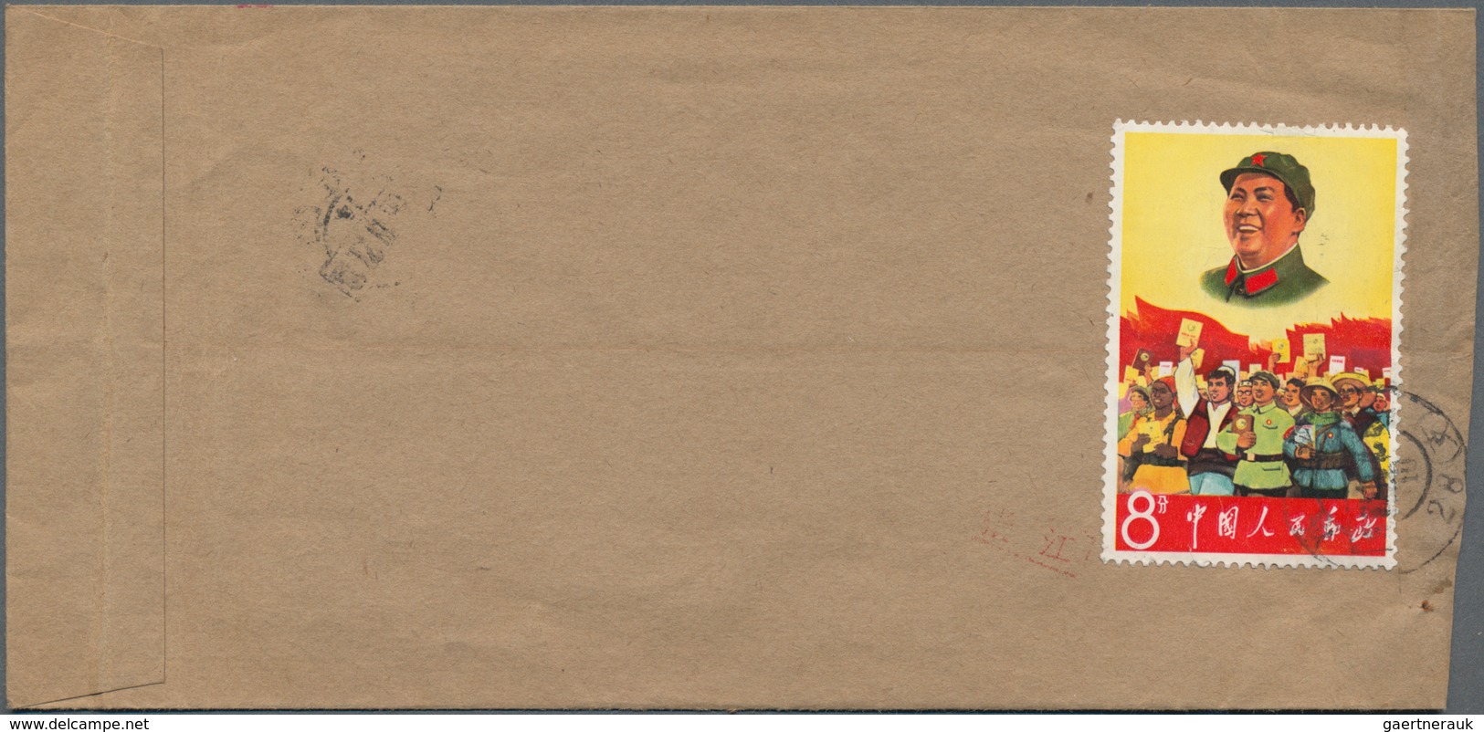 China - Volksrepublik: 1967, Maos Theses (II) 8 F. Tied "HANDAU" (Hopeh) On Reverse Of Imprint Cover - Lettres & Documents