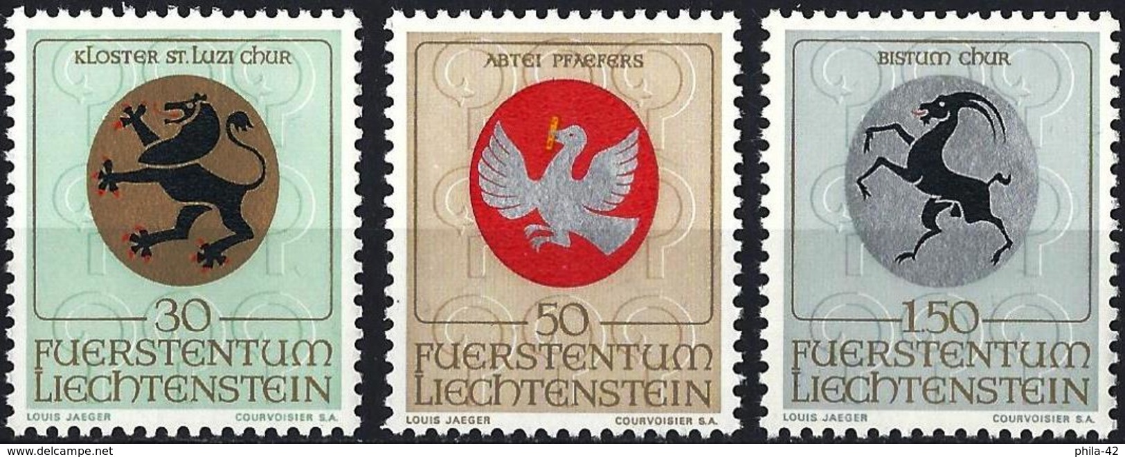 Liechtenstein 1969 -  Mi 514/16 - YT 462/64 ( Religious Cot Of Arms ) MNH** Complete Issu - Ungebraucht